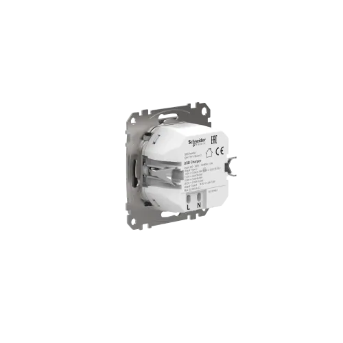 Розетка USB тип A+C 3A, 45W, алюминий, Sedna Design SDD113404