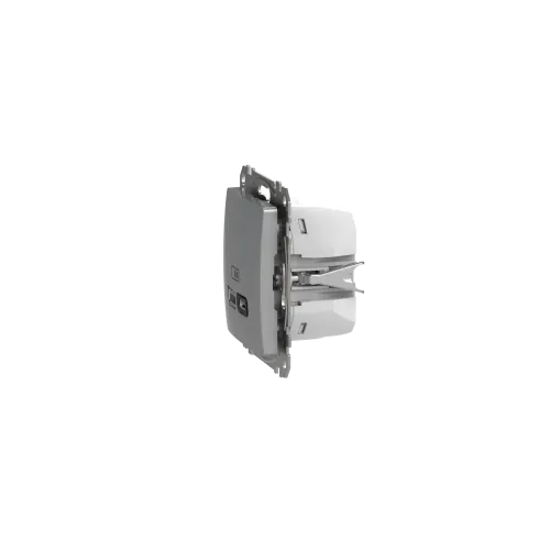 Розетка USB тип A+C 3A, 45W, алюминий, Sedna Design SDD113404