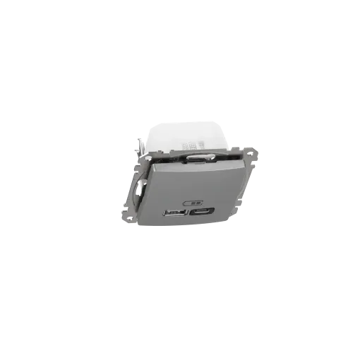 Розетка USB тип A+C 3A, 45W, алюминий, Sedna Design SDD113404