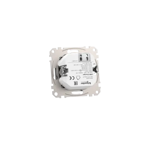 Розетка USB тип A+C 3A, 45W, алюминий, Sedna Design SDD113404