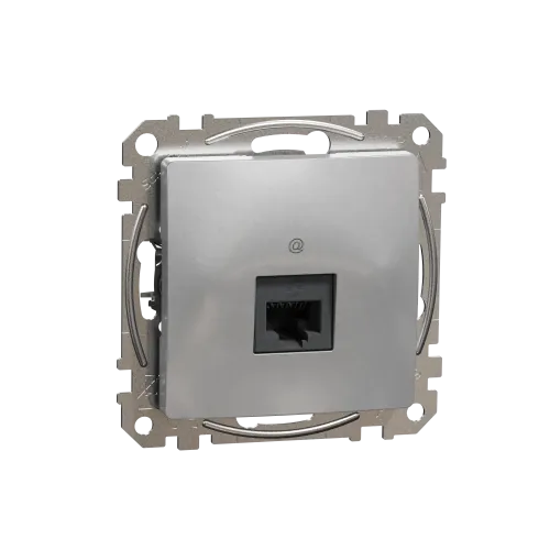 Компьютерная розетка RJ45 кат. 5е UTP, алюминий, Sedna Design SDD113451