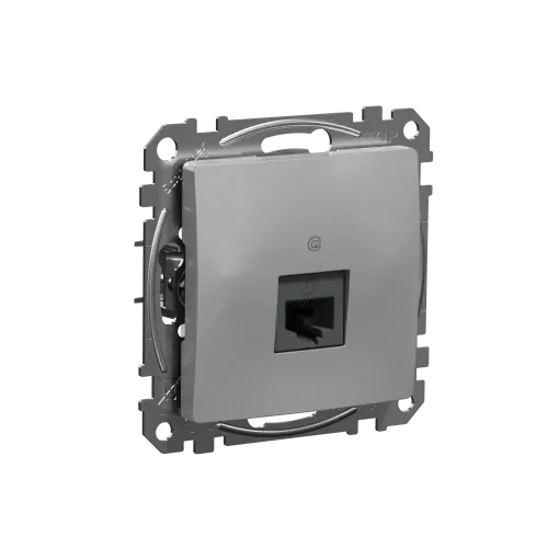 Компьютерная розетка RJ45 кат. 5е UTP, алюминий, Sedna Design SDD113451
