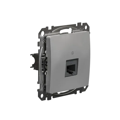 Компьютерная розетка RJ45 кат. 5е UTP, алюминий, Sedna Design SDD113451