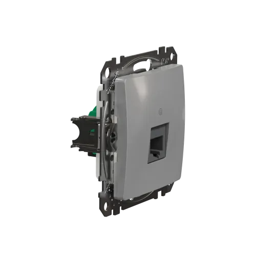 Компьютерная розетка RJ45 кат. 5е UTP, алюминий, Sedna Design SDD113451