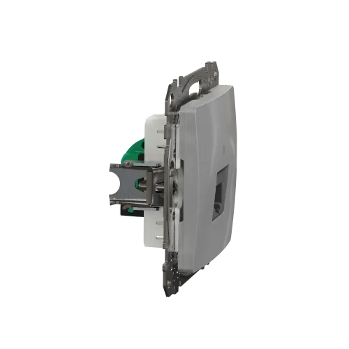 Компьютерная розетка RJ45 кат. 5е UTP, алюминий, Sedna Design SDD113451