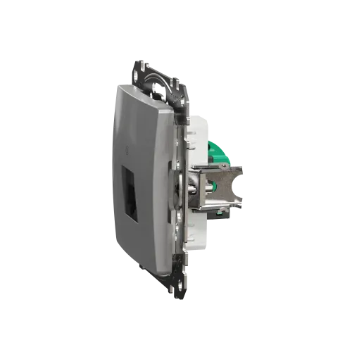 Компьютерная розетка RJ45 кат. 5е UTP, алюминий, Sedna Design SDD113451