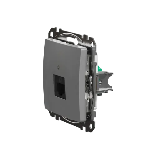 Компьютерная розетка RJ45 кат. 5е UTP, алюминий, Sedna Design SDD113451