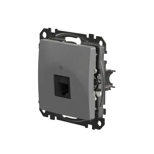 Компьютерная розетка RJ45 кат. 5е UTP, алюминий, Sedna Design SDD113451