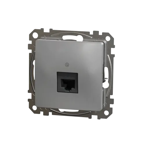 Компьютерная розетка RJ45 кат. 5е UTP, алюминий, Sedna Design SDD113451