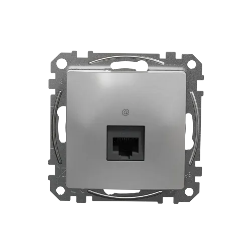 Компьютерная розетка RJ45 кат. 5е UTP, алюминий, Sedna Design SDD113451