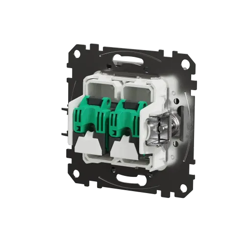 Компьютерная розетка 2 х RJ45 кат. 5е UTP, алюминий, Sedna Design SDD113452