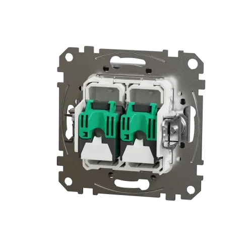 Компьютерная розетка 2 х RJ45 кат. 5е UTP, алюминий, Sedna Design SDD113452