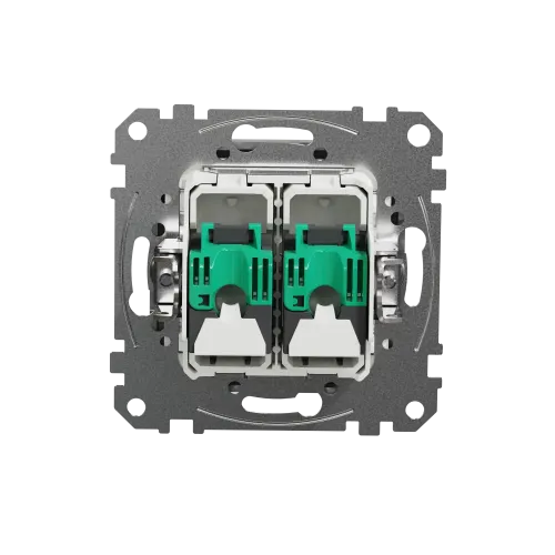 Компьютерная розетка 2 х RJ45 кат. 5е UTP, алюминий, Sedna Design SDD113452