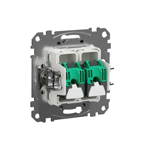 Компьютерная розетка 2 х RJ45 кат. 5е UTP, алюминий, Sedna Design SDD113452