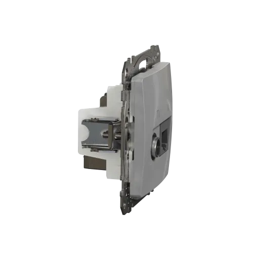 Розетка телевизионная и компьютерная TV+RJ45 кат. 6 UTP, алюминий, Sedna Design SDD113469T