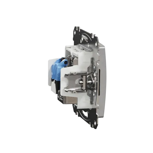 Розетка телевизионная и компьютерная TV+RJ45 кат. 6 UTP, алюминий, Sedna Design SDD113469T