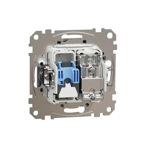 Розетка телевизионная и компьютерная TV+RJ45 кат. 6 UTP, алюминий, Sedna Design SDD113469T