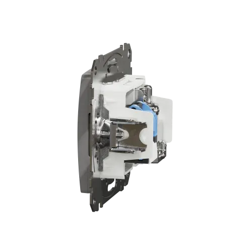 Розетка телевизионная и компьютерная TV+RJ45 кат. 6 UTP, алюминий, Sedna Design SDD113469T