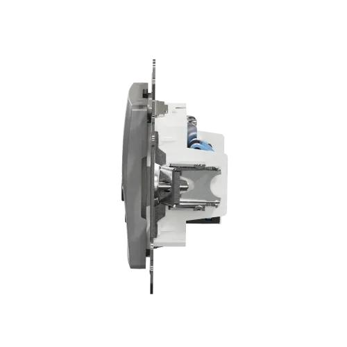 Розетка телевизионная и компьютерная TV+RJ45 кат. 6 UTP, алюминий, Sedna Design SDD113469T