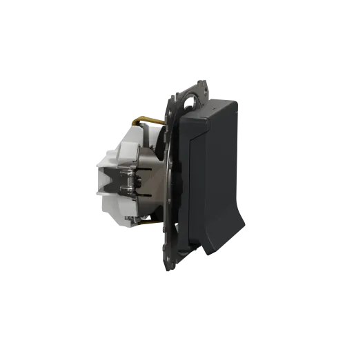 Розетка электрическая с крышкой, черный, Sedna Design SDD114024