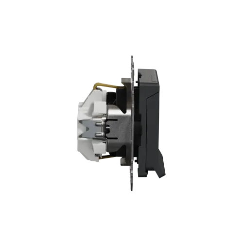Розетка электрическая с крышкой, черный, Sedna Design SDD114024