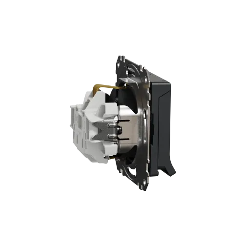 Розетка электрическая с крышкой, черный, Sedna Design SDD114024