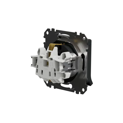 Розетка электрическая с крышкой, черный, Sedna Design SDD114024