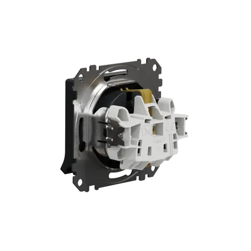 Розетка электрическая с крышкой, черный, Sedna Design SDD114024