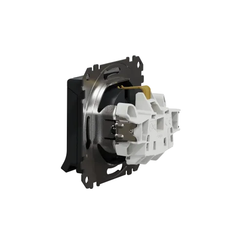 Розетка электрическая с крышкой, черный, Sedna Design SDD114024