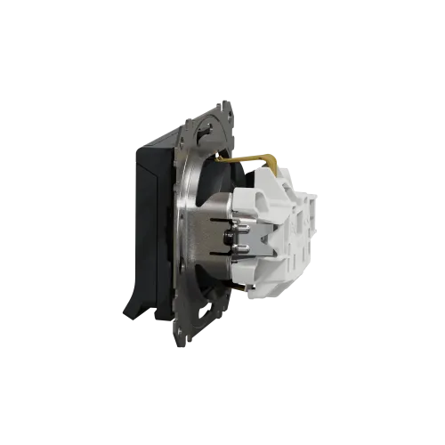 Розетка электрическая с крышкой, черный, Sedna Design SDD114024