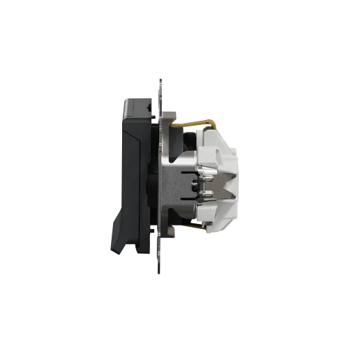 Розетка электрическая с крышкой, черный, Sedna Design SDD114024