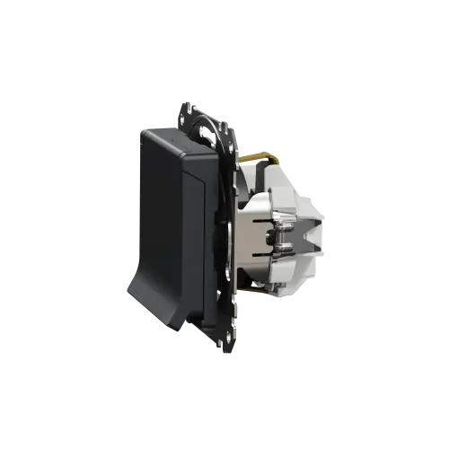 Розетка электрическая с крышкой, черный, Sedna Design SDD114024