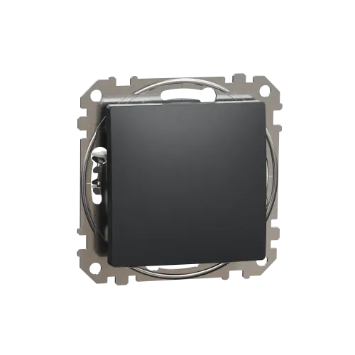 Выключатель 1 клавишный, черный, Sedna Design SDD114101
