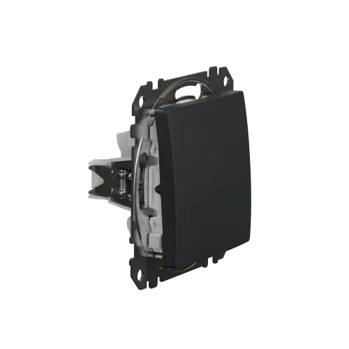 Выключатель 1 клавишный, черный, Sedna Design SDD114101