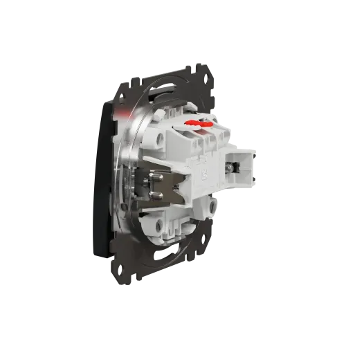 Выключатель 1 клавишный, черный, Sedna Design SDD114101