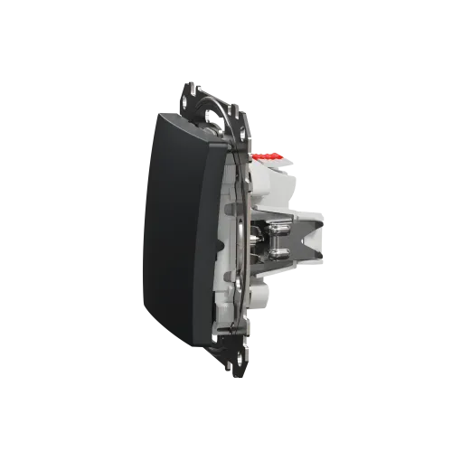 Выключатель 1 клавишный, черный, Sedna Design SDD114101