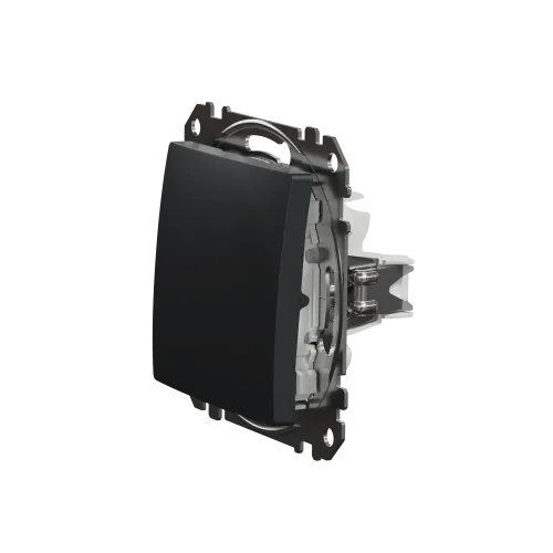 Выключатель 1 клавишный, черный, Sedna Design SDD114101