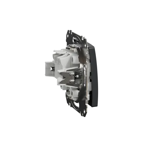 Выключатель с подсветкой 1 клавишный, черный, Sedna Design SDD114101L