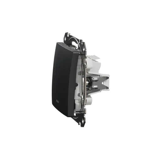 Выключатель с подсветкой 1 клавишный, черный, Sedna Design SDD114101L