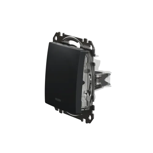 Выключатель с подсветкой 1 клавишный, черный, Sedna Design SDD114101L
