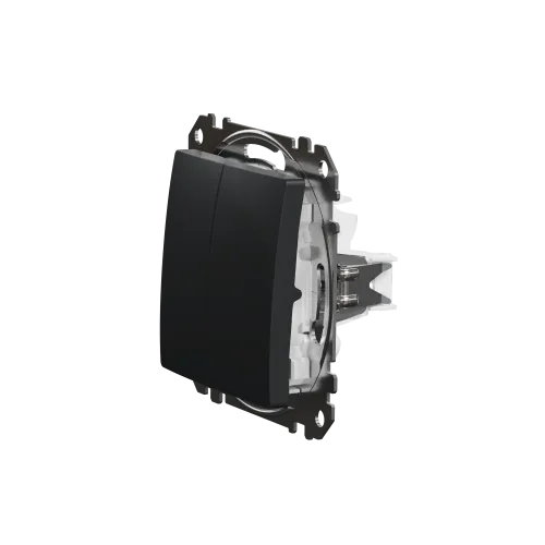 Выключатель 2 клавишный, черный, Sedna Design SDD114105