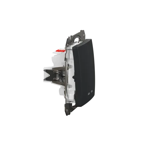Выключатель с подсветкой 2 клавишный, черный, Sedna Design SDD114105L