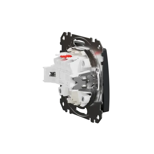 Выключатель с подсветкой 2 клавишный, черный, Sedna Design SDD114105L