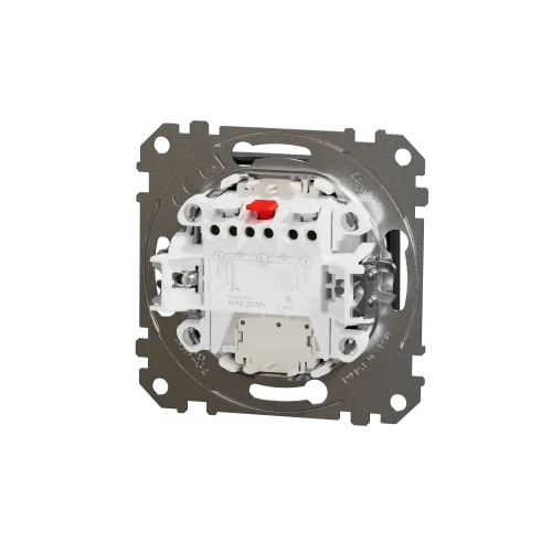 Выключатель с подсветкой 2 клавишный, черный, Sedna Design SDD114105L
