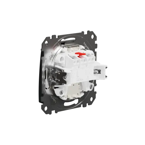 Выключатель с подсветкой 2 клавишный, черный, Sedna Design SDD114105L