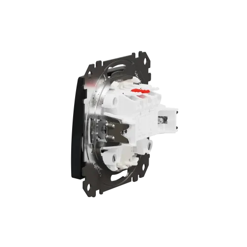 Выключатель с подсветкой 2 клавишный, черный, Sedna Design SDD114105L