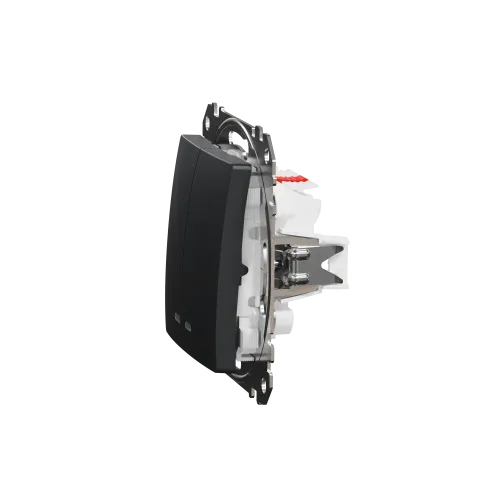 Выключатель с подсветкой 2 клавишный, черный, Sedna Design SDD114105L