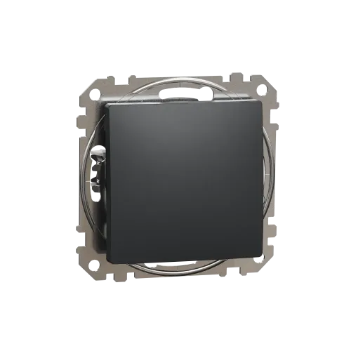 Выключатель проходной 1 клавишный, черный, Sedna Design SDD114106