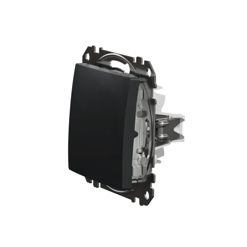 Выключатель проходной 1 клавишный, черный, Sedna Design SDD114106