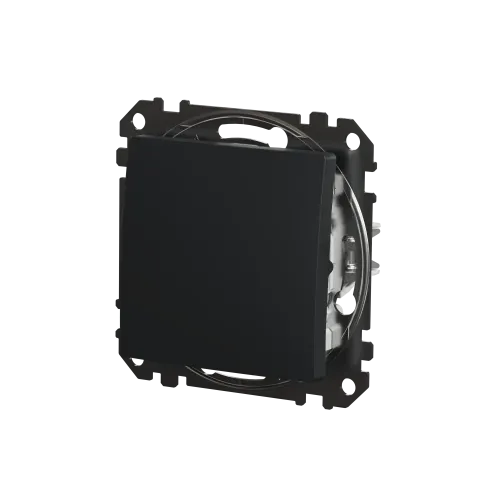 Выключатель проходной 1 клавишный, черный, Sedna Design SDD114106